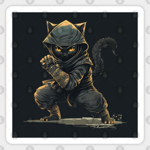 Stealthy Ninja Cat Magnet by dmac